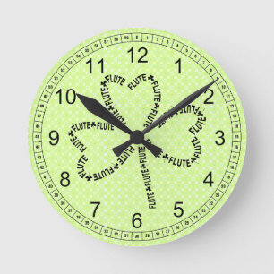 Reloj Redondo Mediano Shamrock de texto flauto