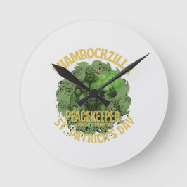 Reloj Redondo Mediano Shamrockzilla Pacificador: Día de San Patricio Kai