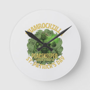 Reloj Redondo Mediano Shamrockzilla Pacificador: Día de San Patricio Kai