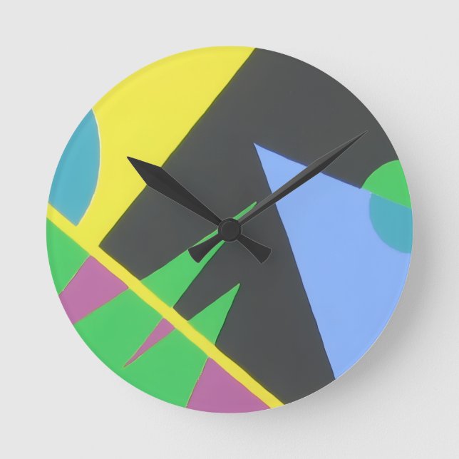 Reloj Redondo Mediano Shapes in the Dark Geometric Round Clock (Anverso)