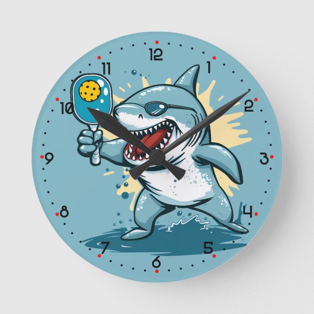 Reloj Redondo Mediano Shark Pickleball  (Anverso)
