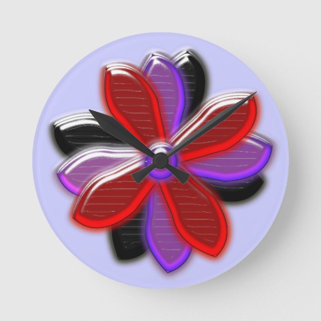 Reloj Redondo Mediano Shining Daisy Flower Wall Clock (Anverso)
