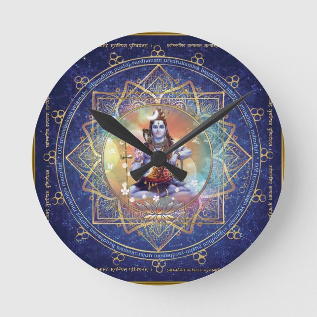 Reloj Redondo Mediano Shiva Mahamrityunjaya - karma que purifica (Anverso)
