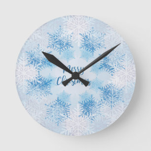 Reloj Redondo Mediano SHOW FLAKES PATTERN Merry Christmas