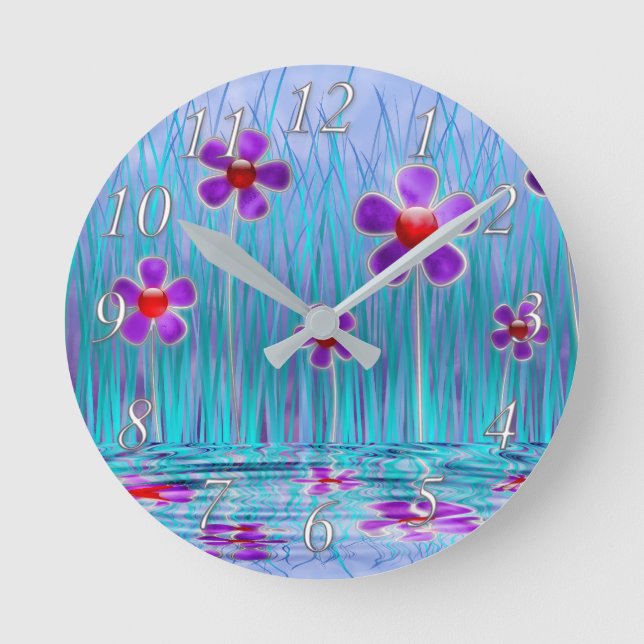 Reloj Redondo Mediano Shy Daisies Clock (Anverso)
