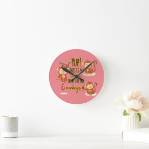 Reloj Redondo Mediano ¡Sí! Este es mi circo, estos son mis tres monos