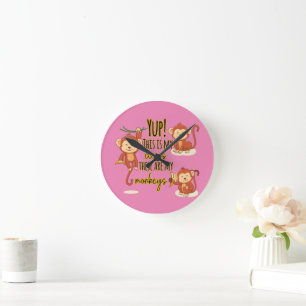 Reloj Redondo Mediano ¡Sí! Este es mi circo, estos son mis tres monos