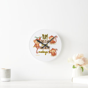 Reloj Redondo Mediano ¡Sí! Este es mi circo, estos son mis tres monos
