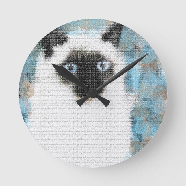 Reloj Redondo Mediano Siameses (Anverso)