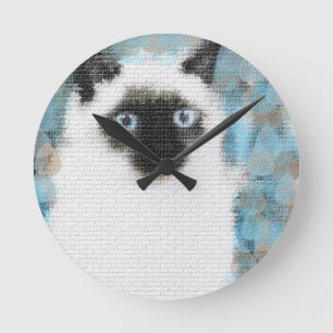 Reloj Redondo Mediano Siameses