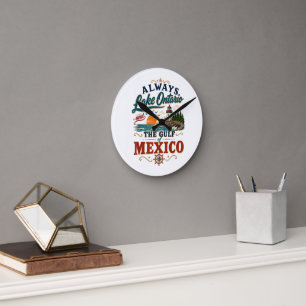 Reloj Redondo Mediano Siempre el lago Ontario y el golfo de México
