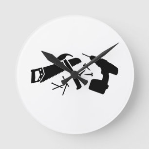 Reloj Redondo Mediano Sierra de los clavos del martillo del