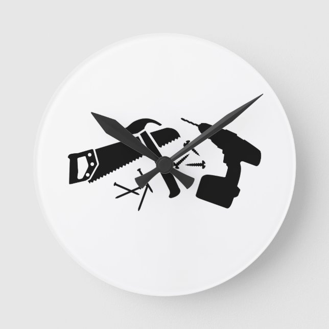 Reloj Redondo Mediano sierra de uñas martillo para destornilladores (Anverso)