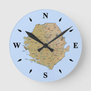 Reloj Redondo Mediano Sierra Leone Map Clock