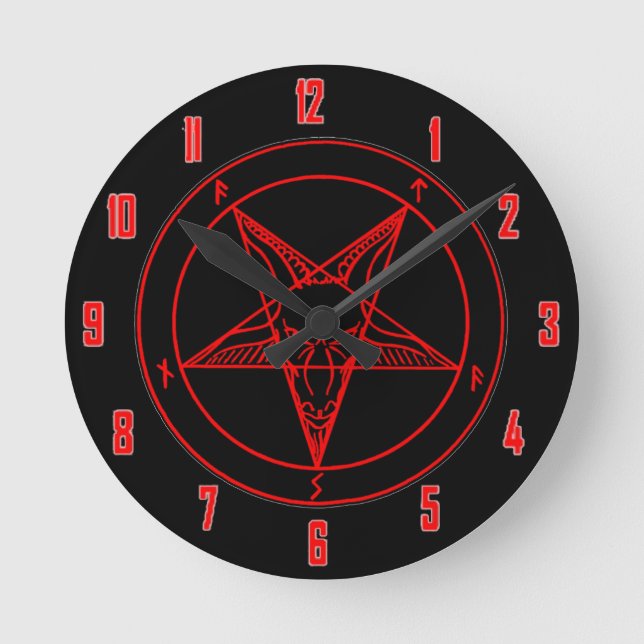 Reloj Redondo Mediano SIGIL de BAPHOMET (Anverso)