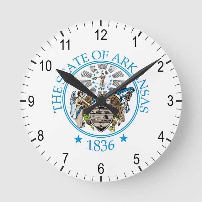 Reloj Redondo Mediano Signo de Arkansas (Anverso)