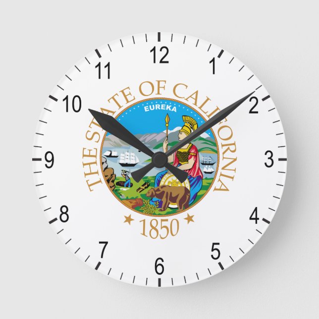 Reloj Redondo Mediano Signo de California (Anverso)