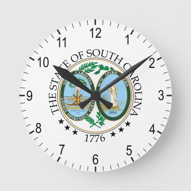 Reloj Redondo Mediano Signo de Carolina del Sur (Anverso)
