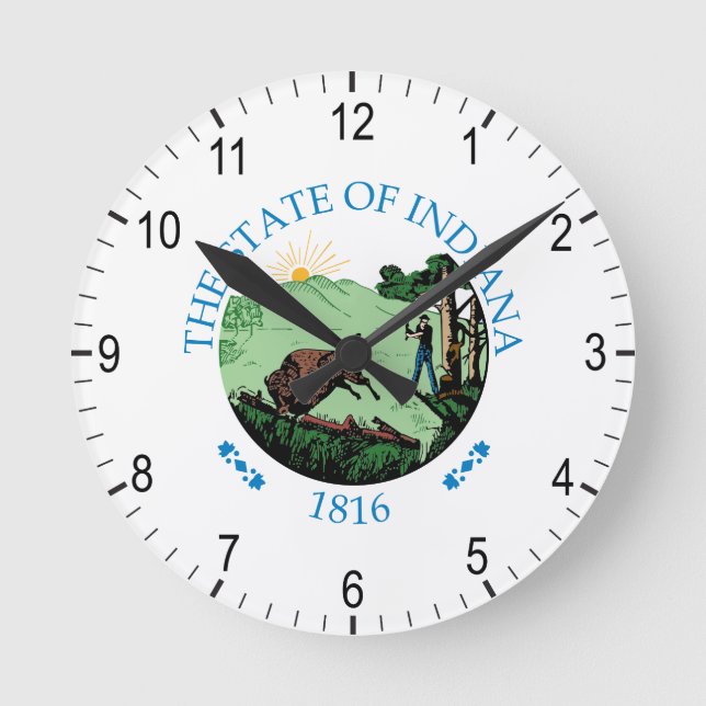 Reloj Redondo Mediano Signo de Indiana (Anverso)