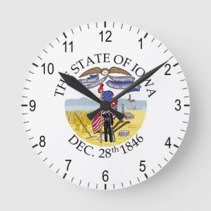 Reloj Redondo Mediano Signo de Iowa