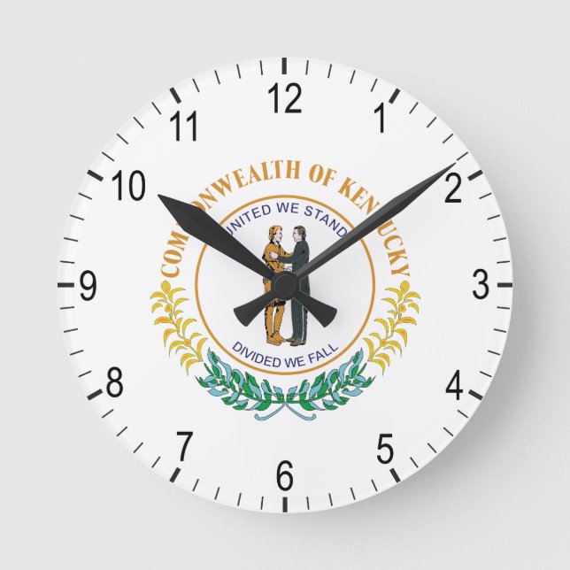 Reloj Redondo Mediano Signo de Kentucky (Anverso)