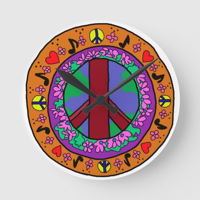 Reloj Redondo Mediano Signo de la paz (Anverso)