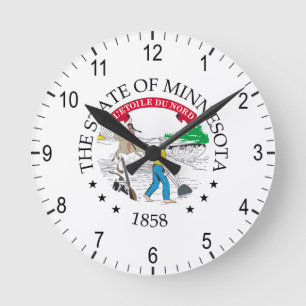 Reloj Redondo Mediano Signo de Minnesota