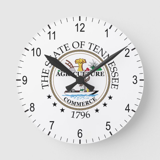 Reloj Redondo Mediano Signo de Tennessee (Anverso)