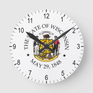 Reloj Redondo Mediano Signo de Wisconsin