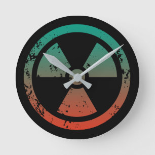 Reloj Redondo Mediano Signo radioactivo nuclear