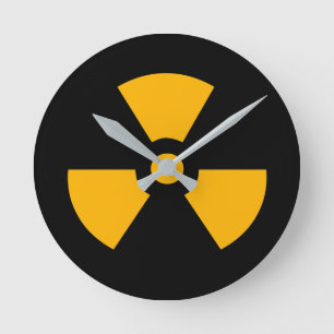 Reloj Redondo Mediano Signo radioactivo nuclear