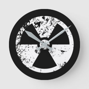 Reloj Redondo Mediano Signo radioactivo nuclear
