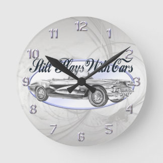 Reloj Redondo Mediano Sigue jugando con coches