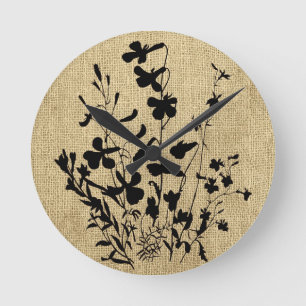 Reloj Redondo Mediano Silhouette Burlap
