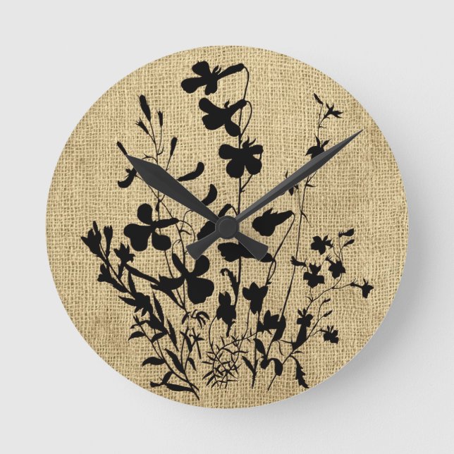 Reloj Redondo Mediano Silhouette Burlap (Anverso)