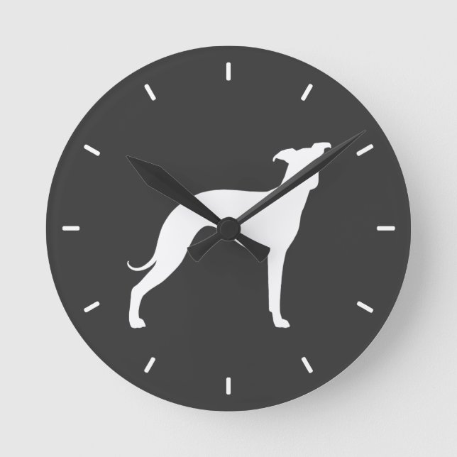 Reloj Redondo Mediano Silhouette de Greyhound (Anverso)