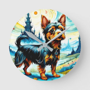 Reloj Redondo Mediano Silky Terrier en el Jardín de las Delicias Terrest