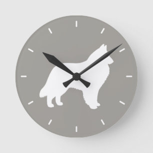 Reloj Redondo Mediano Silueta belga del perro pastor
