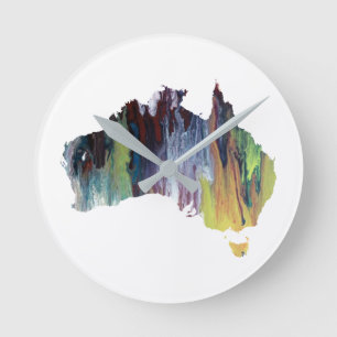 Reloj Redondo Mediano Silueta colorida de Australia