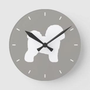 Reloj Redondo Mediano Silueta de Bichon Frise