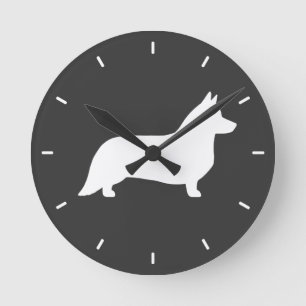 Reloj Redondo Mediano Silueta de Cardigan Welsh Corgi