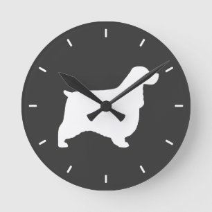 Reloj Redondo Mediano Silueta de Cocker Spaniel Inglés