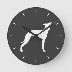 Reloj Redondo Mediano Silueta de galgo italiano