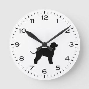 Reloj Redondo Mediano Silueta de la raza de perro de Spaniel