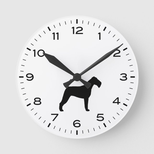 Reloj Redondo Mediano Silueta de la raza de perro del territorio irlandé (Anverso)