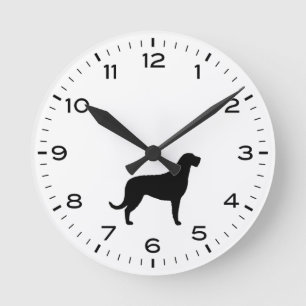 Reloj Redondo Mediano Silueta de la raza del perro lobo irlandés