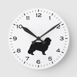 Reloj Redondo Mediano Silueta de perro Cavalier King Charles Spaniel