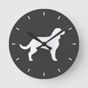 Reloj Redondo Mediano Silueta de perro de agua americano