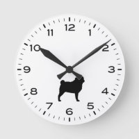 Silueta de perro Pug en blanco y negro