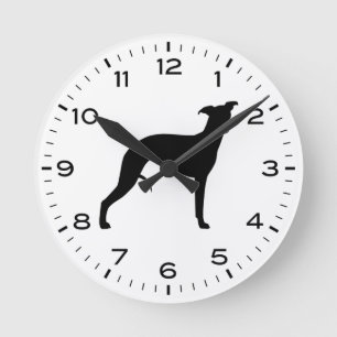 Reloj Redondo Mediano Silueta De Raza De Perro De Azufre